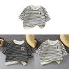 Kids Cartoon Striped Sweatshirt With Polyester Fabric For Toddler Boys And Girls