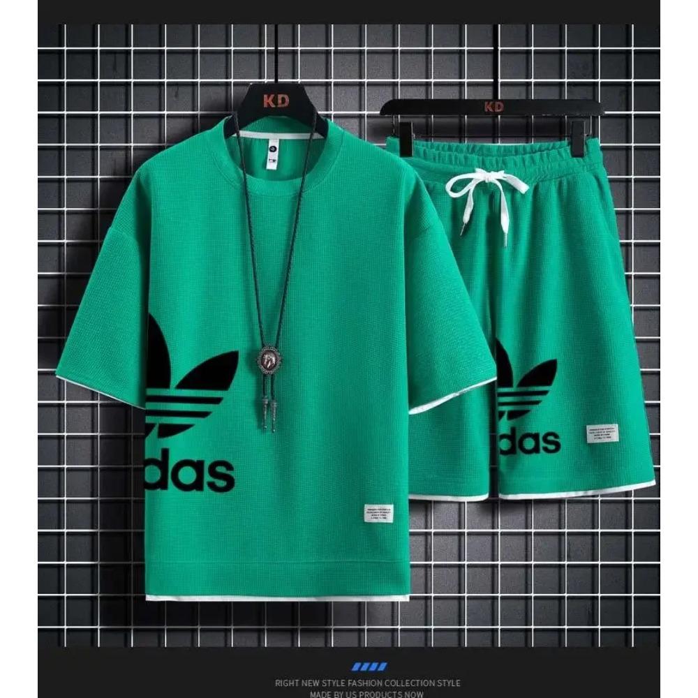 Completo Sportivo da Uomo con Felpa, alla Moda, per Basket, Casual, T-shirt a Maniche Corte + Pantaloncini Set Due Pezzi