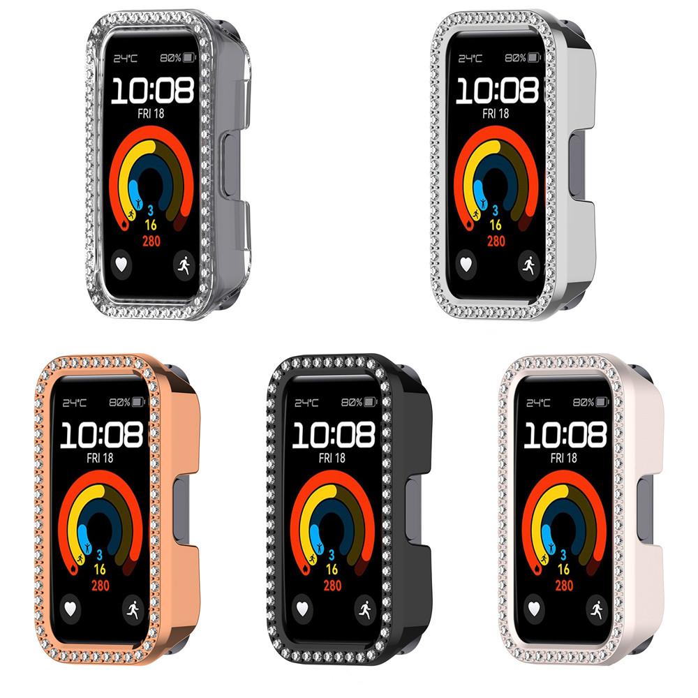 Fashion Diamond Cover for Huawei Band 10 9 8 10NFC 9NFC 8NFC Protective Bumper Frame Bezel Full Cover Protector PC Shell