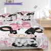 Cow Pattern Bedding Quilt Set Quilt Cover Pillowcase Home Decoration Birthday Gift (1 * duvet cover + 2 * pillowcase, without core)