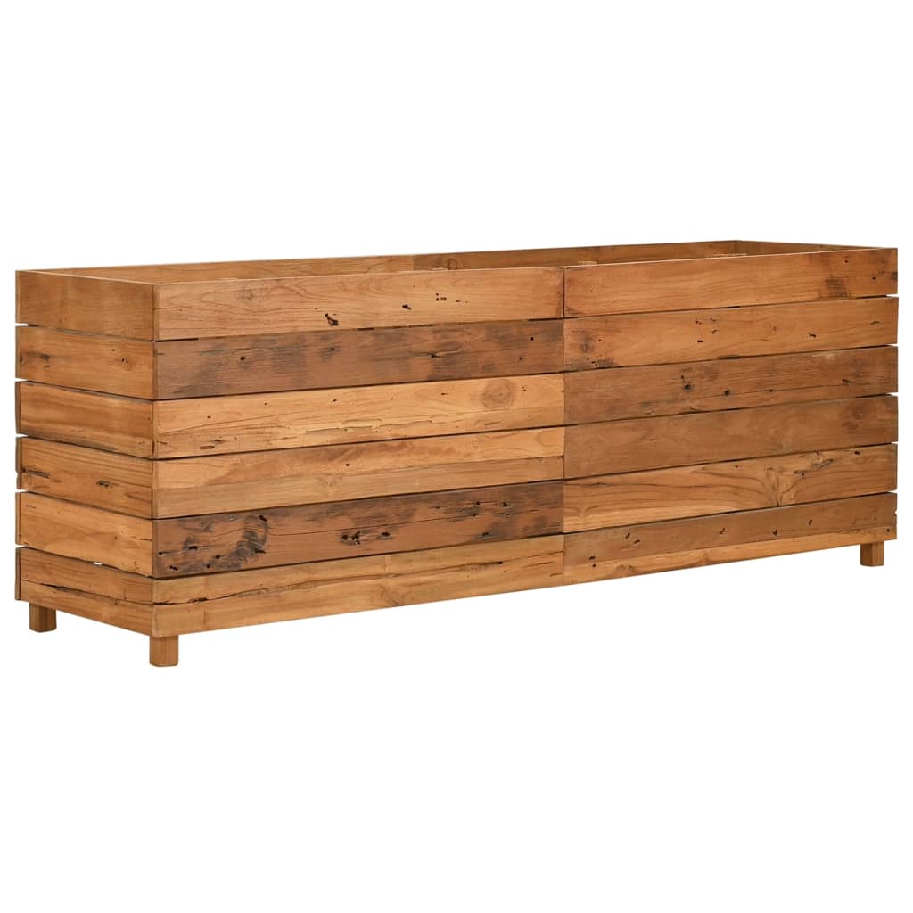 Raised Garden Bed 150 x 40 x 55 cm Reclaimed Teak Wood and Steel