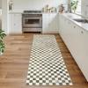 Hallway Runner Rug Gradient Check Corridor Carpet Bedside Bedroom Floor Mat Foldable Machine Washable Home Decoration