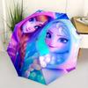 Frozen,Elsa Automatic Opening and Closing Umbrella - 8-rib Folding Design, Lightweight and Portable, Suitable for Daily Business Use, Pocket