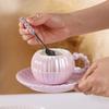 Light Luxury Creative Ceramic Coffee Cup Saucer Set Ins Pearlescent Glaze Ceramic Afternoon Tea Cup Saucer Set Cup with Spoon