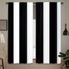 [2 stuks Polyester Moderne Gordijnen] 2 stuks Polyester Moderne Gordijnen - Zwart-Wit Gestreept   Semi-Transparant   Lichtfilterend Stang