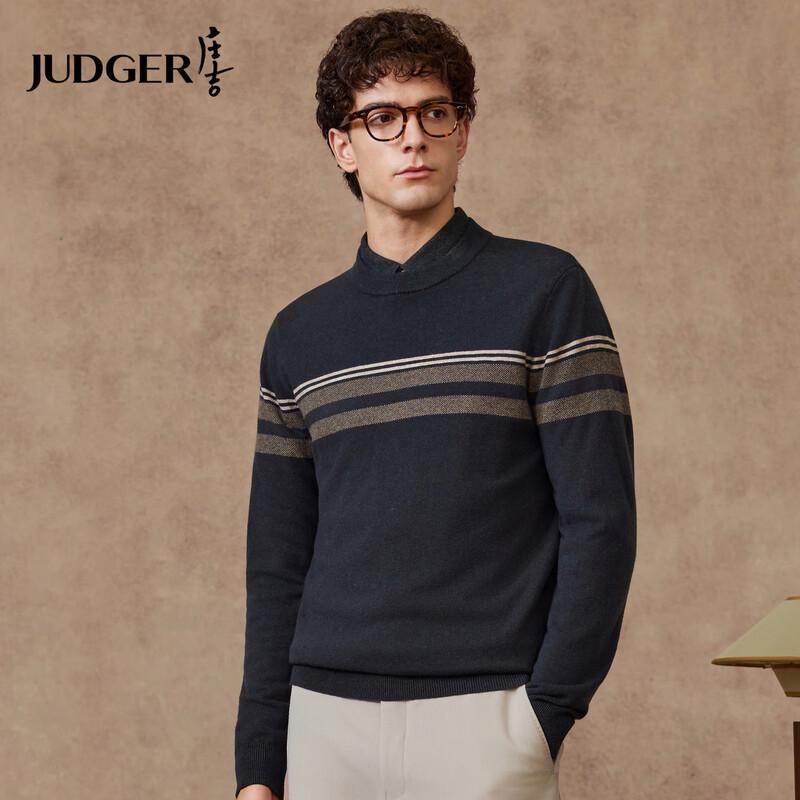 

Judger Men s 2025 A/W 100% Wool Striped Pullover Sweater 2XL