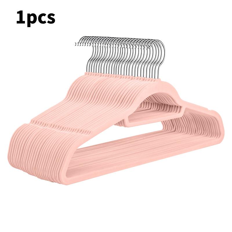 Velvet Flock Hangers Non Slip 360 Degree Hook Coats Hanging Plastic Adjustable