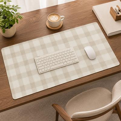Beige Plaid Pattern Mouse Pad Gaming Printon Demand HD New Custom Home Mousepad XXL Non-Slip Natural Rubber Office Mouse Mats