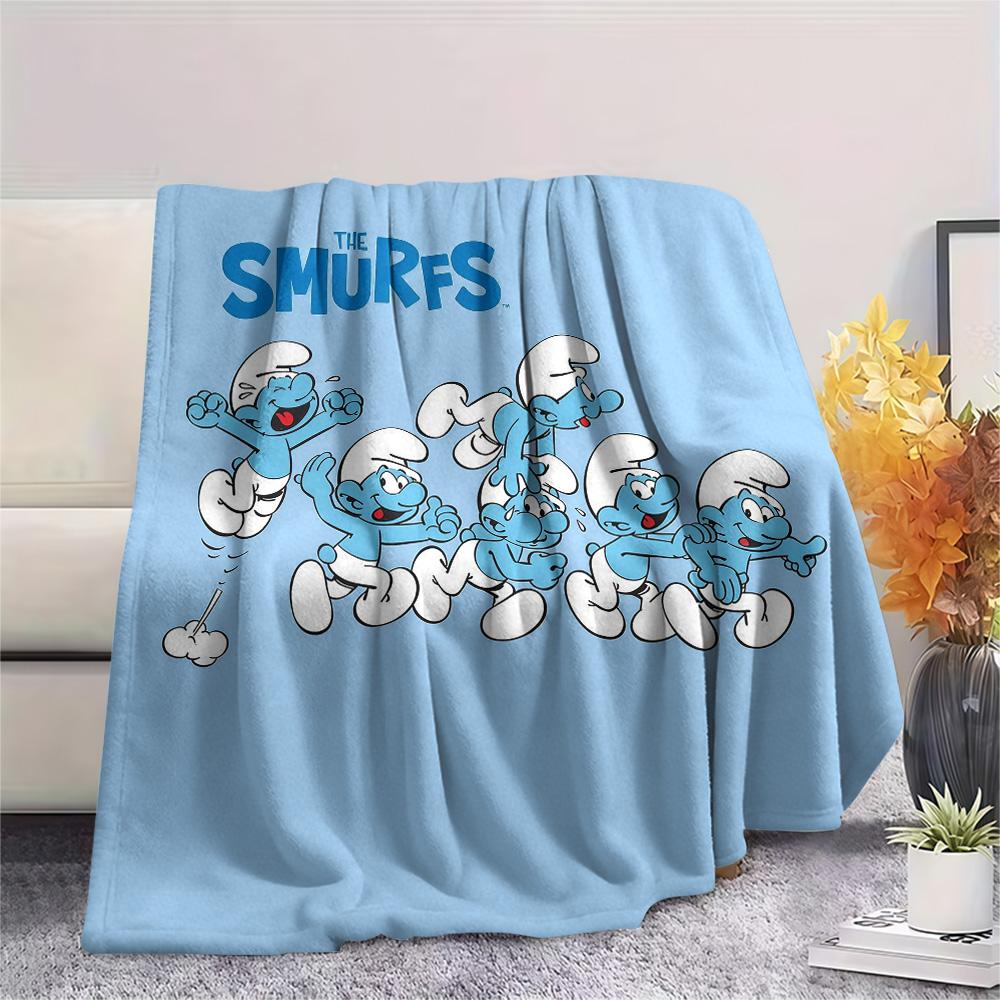 The Smurfs Flannel Blanket, High quality Comfortable for All Seasons, Home Decor, Warmth and Comfort