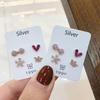 4 Pcs/set Fashion Simple Bowknot Crown Heart-shaped Flower Ear Studs Set