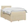 Box Spring Bed with Mattress Cream 120 x 190 cm Fabric