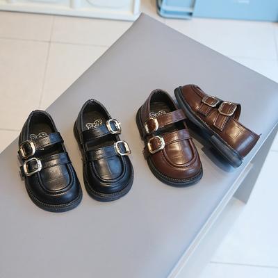 Kids Leather Shoes British Style Kindergarten Boys Flats Uniform Shoes Non-slip 2025 Spring Autumn New Baby Girls Walking Shoes