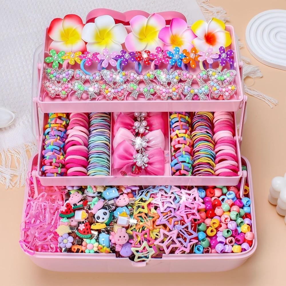 Bow High Elastic Hair Accessories Set No Hurt Hair Colorful Girls Hair Bands Hair Ties Princess Gift Set