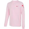 Nike Valentinsdag-serien Ensfarget mannskapshals avslappet langermet t-skjorte Herretopper Skumrosa FV3994-663
