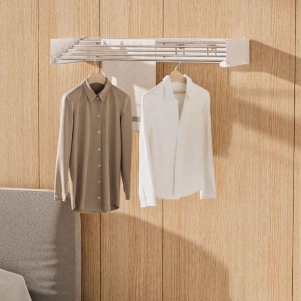 Carbon Steel Invisible Clothes Drying Rack 5 Rods 60CM Hidden Drying Rack Heavy-Duty Space Saving Clothesline Pole Hanger
