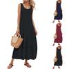Women's Color Sleeveless Slim Fit Fashionable Long Dress