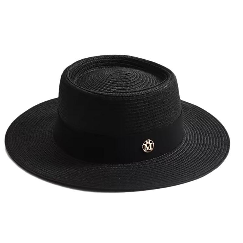 New Summer Straw Sun Hats for Women Ladies Fashion Flat Brim Ribbon Beach Hat Travel Dress Cap Chapeau Femme
