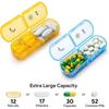 Großer Wöchentlicher Pillenorganizer 2 Mal täglich, 7-Tage-Pillenbox-Etui AM PM Tragbare Reise-Medikamenten-Organizer-Box Große Fächer für Pillen Vitamine Fischöl