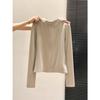 European-Style Slim-Fit Women's Zipper Collar Long-Sleeve T-Shirt, Brushed Warm Inner Layer for Autumn/Winter, Elegant Ins Style Base Top