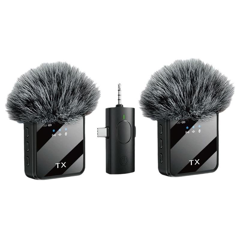 1 Ensemble Mini Microphone Sans Fil Pour Interviews Vlog Microphone Anti-Bruit À Clipser Pour Téléphone Android Caméras