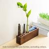 Wooden Desk Organiser Tray with Business Cards Stand and Multi Sots Pen Storage Container For Offices Desk Organization