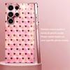 Cute Pink Black Heart Shape Phone Case Glass S26 Ultra Case S25 Ultra Case for Samsung Galaxy S26 S25 S24 S23 S22 FE Ultra Plus