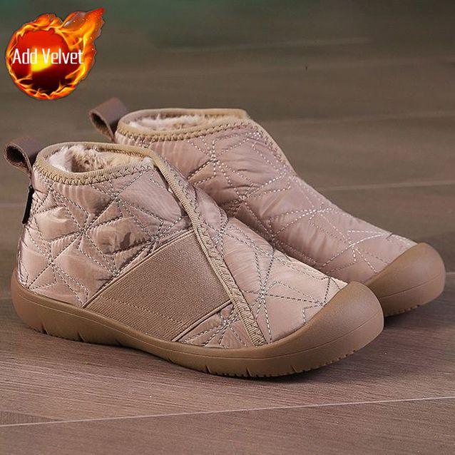 Fashion Winter Fleece-lined Round Toe Soft Sole Women's Snow Boots Sale Fashion 2025 Lamb Chic and Elegant Large Size Warm Ladies Shoes
