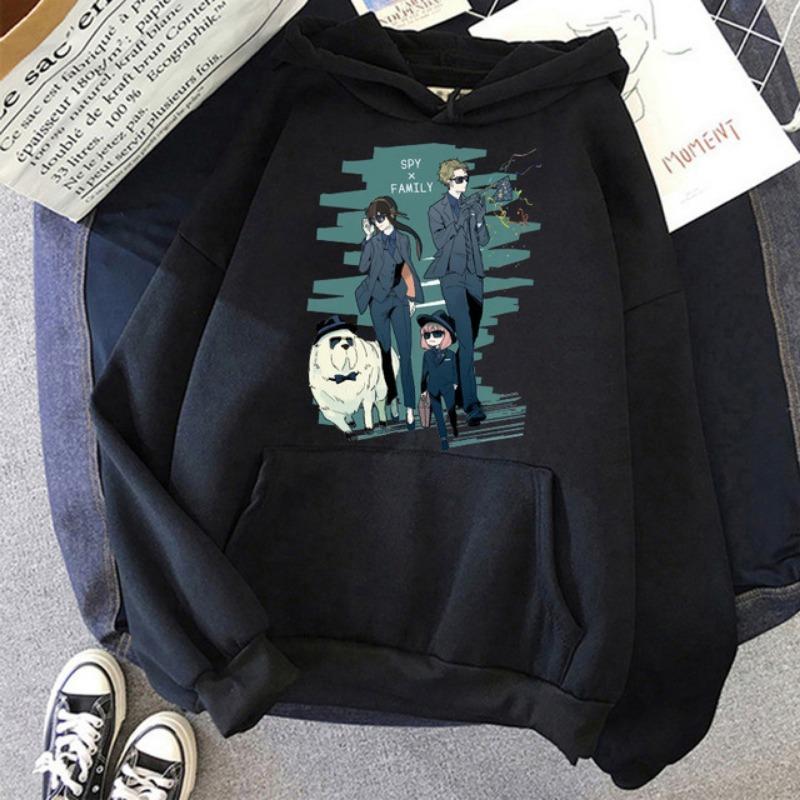 Nowy sweter z nadrukiem kreskówkowej dziewczyny anime dla kobiet, wersja koreańska, styl college'owy, bluza z kapturem