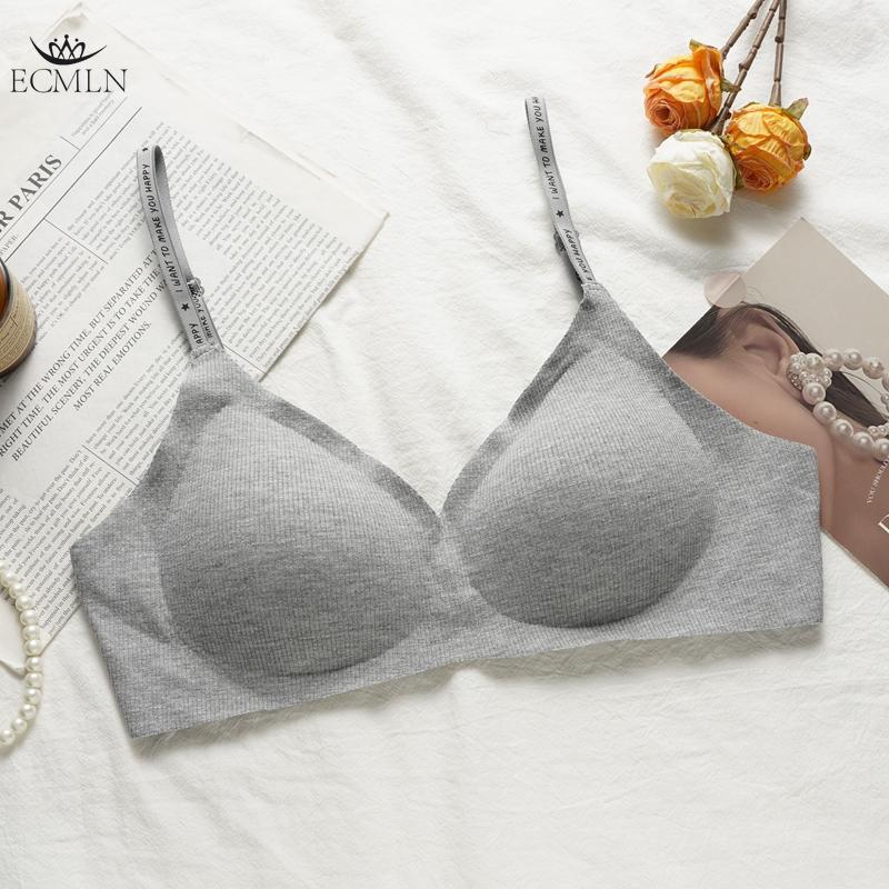 

Женский бесшовный пуш-ап бюстгальтер, сексуальный бюстгальтер с глубоким V-образным вырезом, модные бретели с надписями, без косточек, удобное нижнее белье, бюстгальтеры M серый