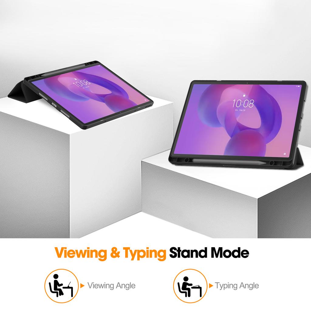 Για Lenovo Idea Tab Pro Θήκη Τρίπτυχη Σταντ Δέρμα+PC Κάλυμμα Tablet με Θήκη Στυλό