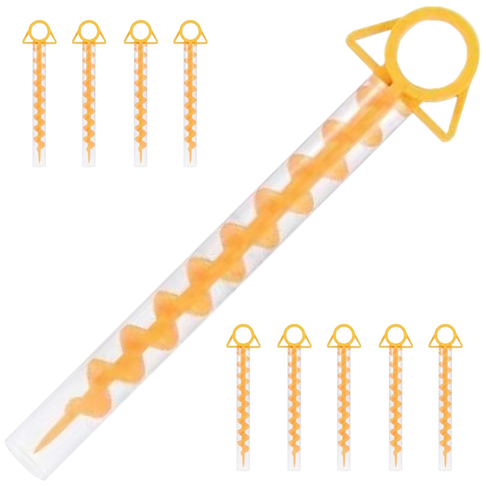 

sac taske Screw Pegs, Dog Poles, Dog Leads for Outdoor Activities, Camping, Tents, and Beaches (Yellow, 10 Pieces)