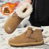 Winter Brown Men Snow Boots Suede Casual Cotton Shoes Outdoor Comfortable Anti-slip Walking Shoes Warm Plush Mens Ankle Boots