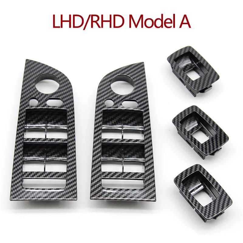LHD RHD Car Carbon Fiber Window Lift Switch Panel Outer Cover Replacement For BMW 3 Series E90 E91 316 318 320 325 328i