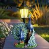 Dekorative Rasenornamente Pfau Solarlampe Außen Dekoration, Gartenskulptur mit Laterne für Exquisite Statuen Lichter Terrasse Weg Landschaft
