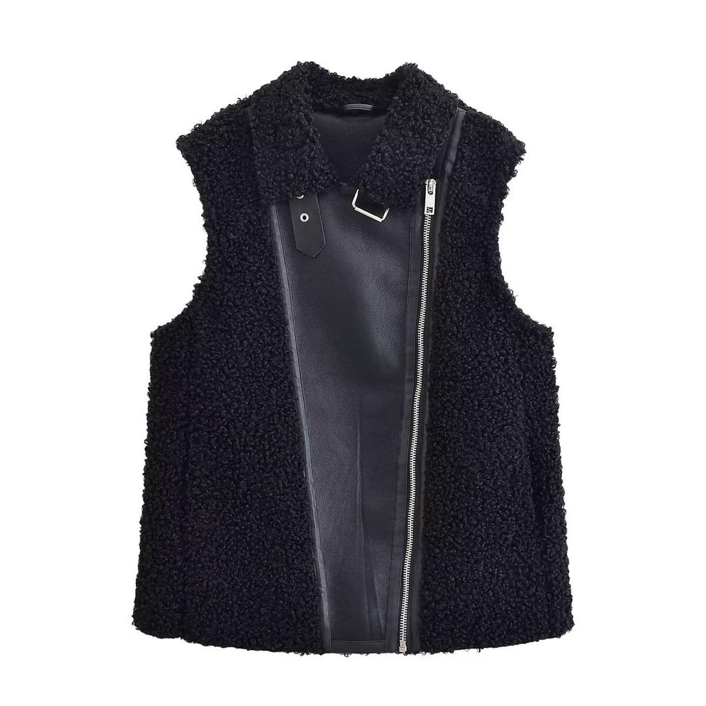 Women's clothing old money wind artificial fur fur integrated fleece vest women's autumn and winter outer wear fashionable new Chinese style