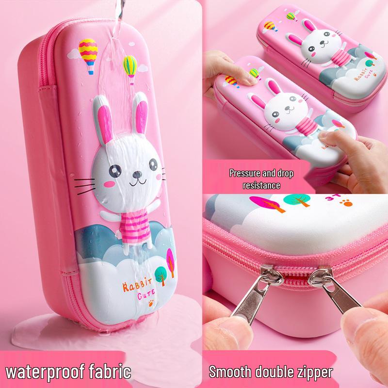 Piórnik 3D z zamkiem na hasło o dużej pojemności dla szkoły podstawowej i przedszkola - Uroczy, kreatywny, wielowarstwowy design