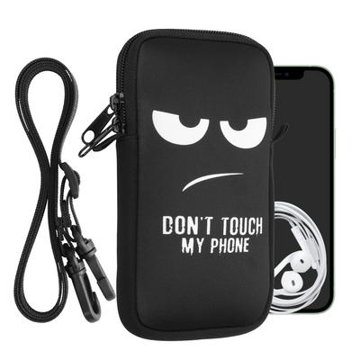 Torba na ramię do smartfona XL z neoprenowym paskiem na szyję, etui ochronne z dotykowym My Design - 6,7/6,8" - "Nie dzwoń"