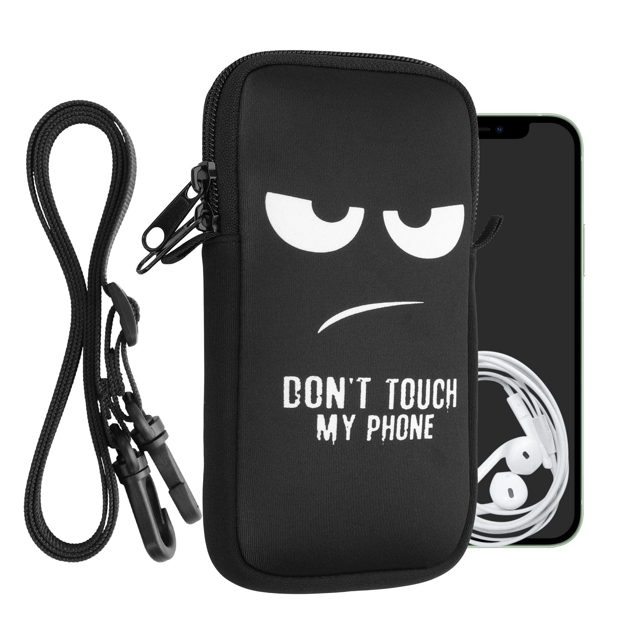 

kwmobile Сумка на плечо для смартфона XL Подходит Неопреновый шейный ремешок Защитный чехол с дизайном Touch My - 6.7/6.8 - Не звони