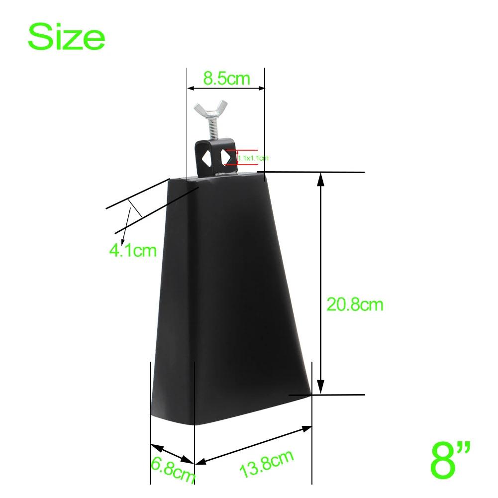 Jazz Drum Cowbell Loud Cow Bell Drums Crisp Cowbell Percussion Instruments Metal Cowbell for Concert Band Gatherings