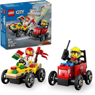 LEGO City Pizza Shop and Fire Truck Race Car Pack Toy Building Blocks for Kids Ages 5-8