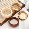 Popular Bracelet Retro Hong Kong Style Smudged Stone Pattern Wide Edge Jewelry Metal Light-sensitive Hand