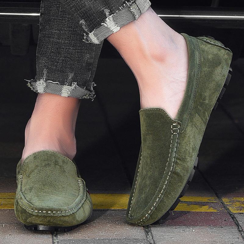 Designer Genuine Leather Cow Suede Men Shoes Luxury Brand Casual Formal Mens Loafers Moccasins Footwear Black Male Driving Shoes