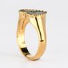 925 Silver Gold Plated Malachite Heart Ring Women Diamond Accent Jewelry Gift