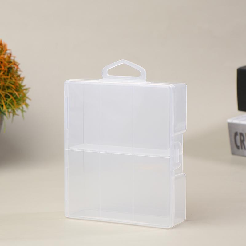 1Pc Transparent Battery Storage Box For Aa Batteries, Plastic Organizer With Hardware Accessories And Clear Divider With Cove