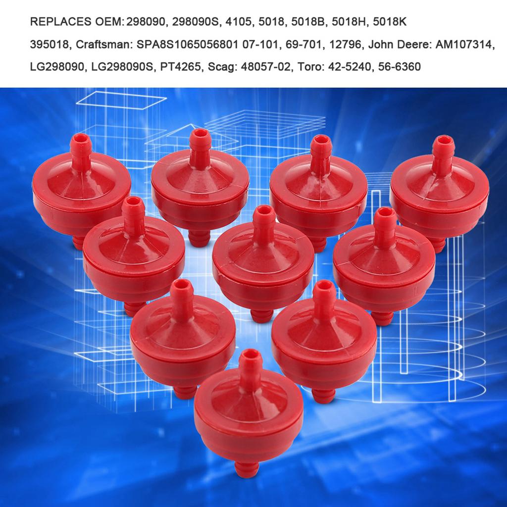 10PCS Fuel Filter for 298090 298090S John Deere 1 4  Fuel Line