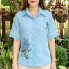 ZANZEA Women Casual Turn Down Collar Loose Print Half Sleeve Blouse
