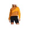 Under Armour Unstoppable Color Block Casual Sports Cropped Sweatshirt Women tops Honey-Orange 1379845-802
