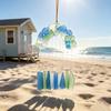 Handcrafted Sea Glass Wind Beach Coastal Style Chime for Outside Arch Shaped Hanging