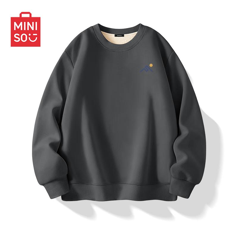 

MINISO Men s Lamb Fleece Round Neck Sweatshirt XL