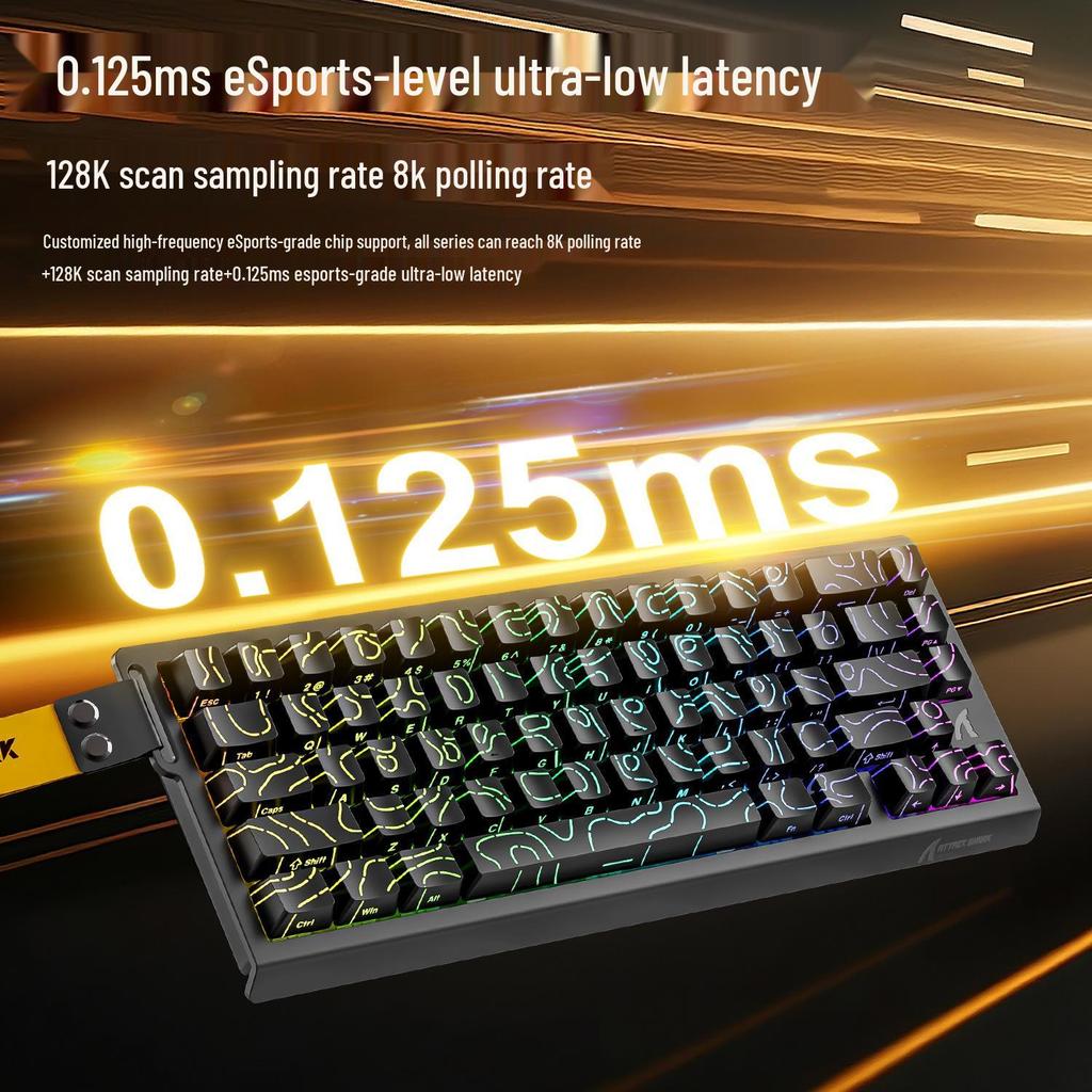 Attack Shark X68HE Wired RGB Mechanical Gaming Keyboard: Magnetic Axis, Contour Side Engraving, Adjustable Key Travel, Low Latency.